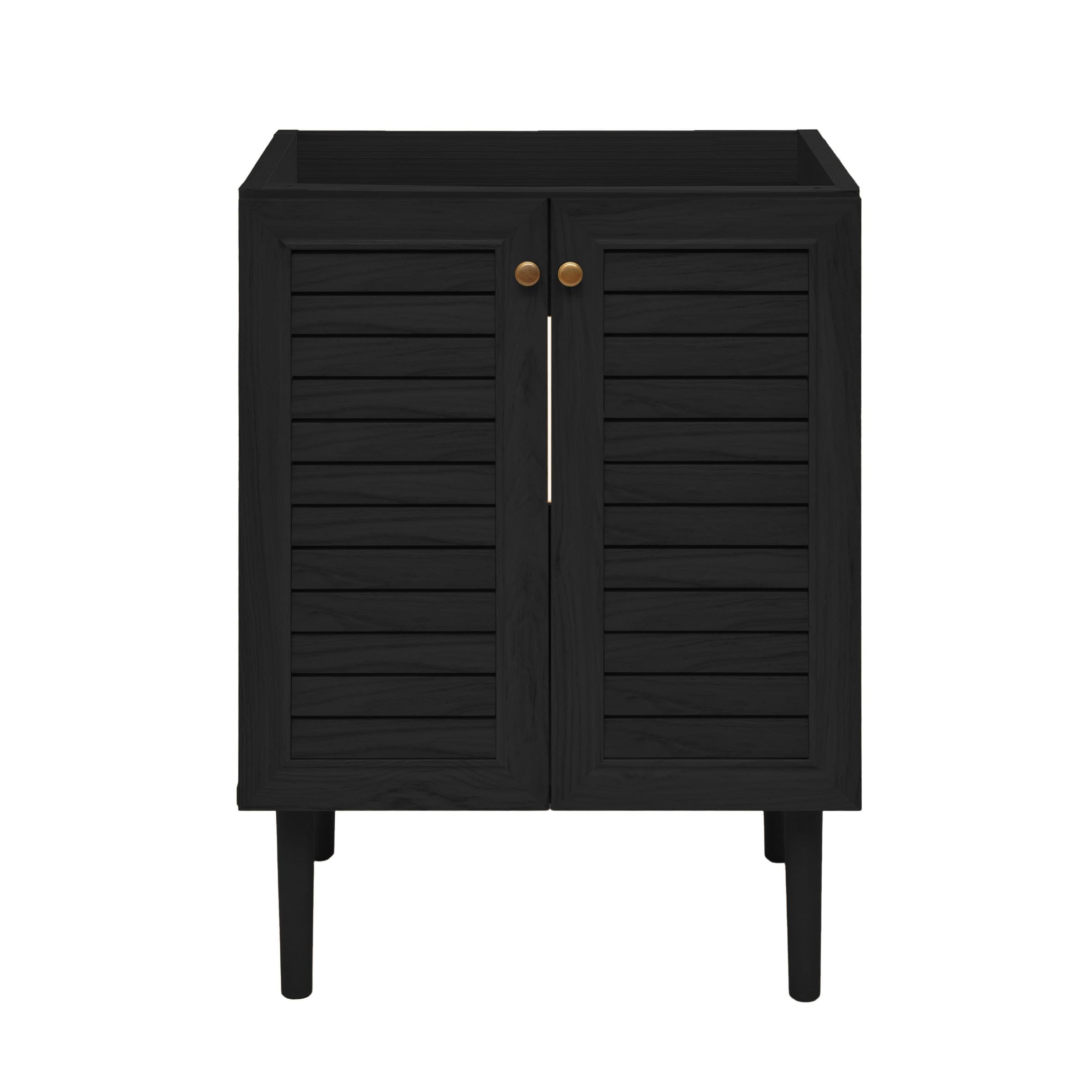 Photo 1 of Swiss Madison Bron 24" Freestanding Bathroom Vanity Cabinet Without Top in Black Oak