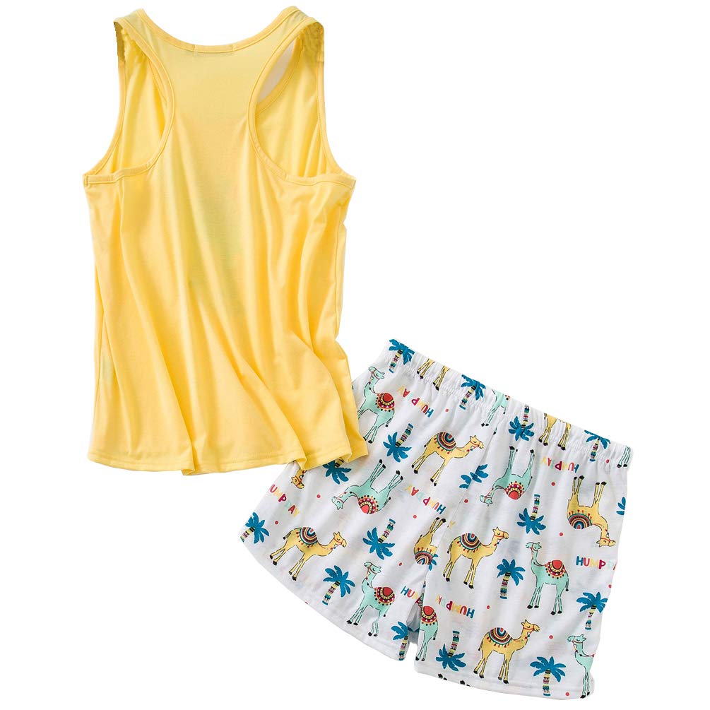 ENJOYNIGHT Women\'s Short Sexy Pajama Set Sweetness Racerback Tank and Shorts Sleepwear PJs Set (Hump Day, X-Large)