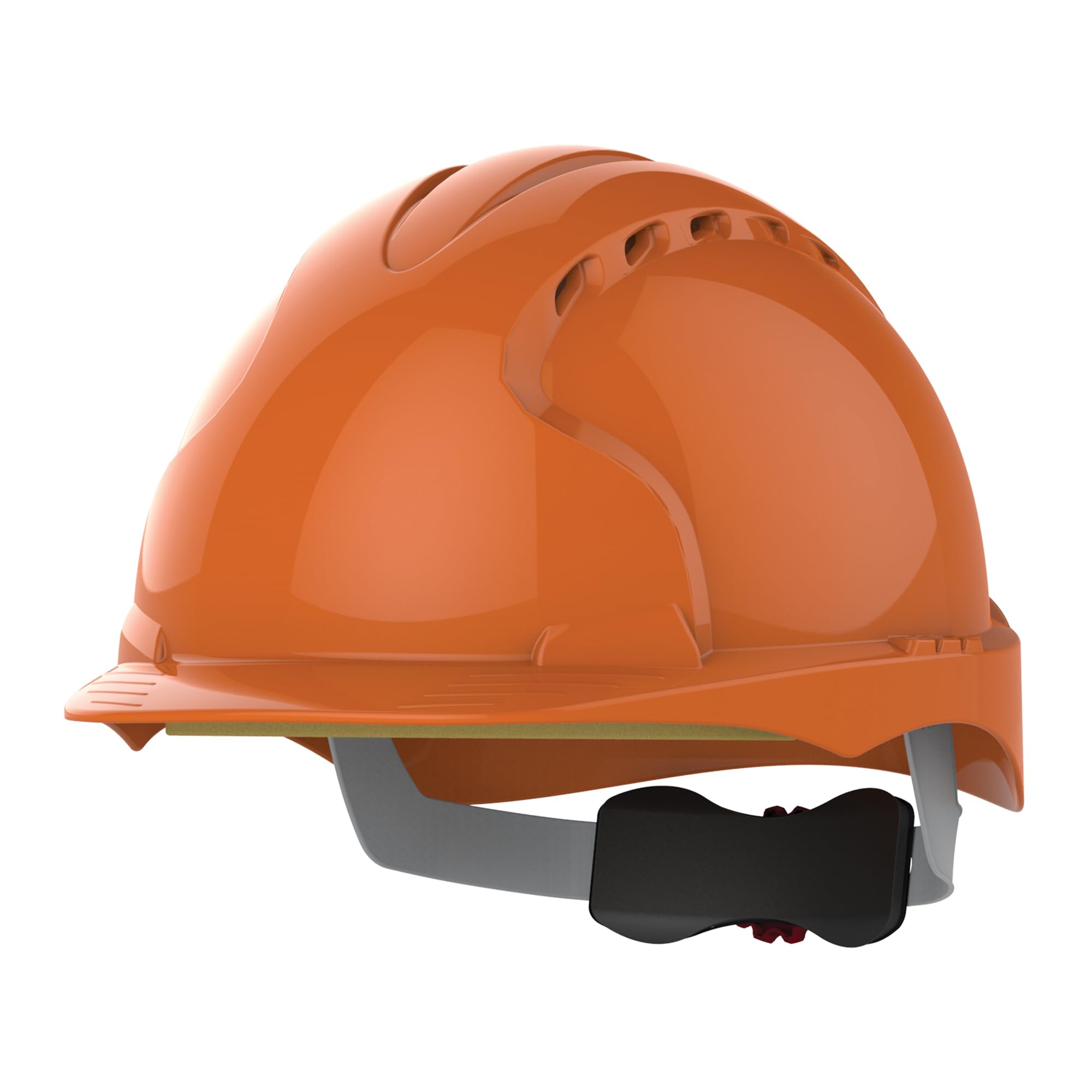JSP EVO3 Safety Helmet Hard Hat - Vented - Orange - Wheel Ratchet Adjustment - Comfortable Adjustable Fabric Harness - Lightweight - For Construction, Building, Civil Engineering & Industry - EN397