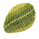 Luxbon Green Leaf Shaped Oval Bathmat Living Room Carpet Bedroom Rug Washable Rugs Home Decorator Floor Rug and Carpets(17.7
