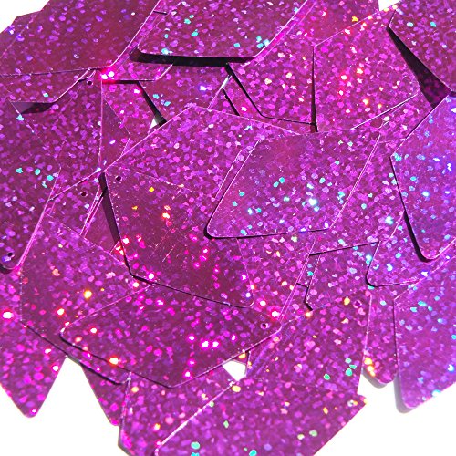 Purple Glitter Sparkle Sequin Long Diamond 1.75 inch Metallic Couture Loose Paillettes. Made in USA.