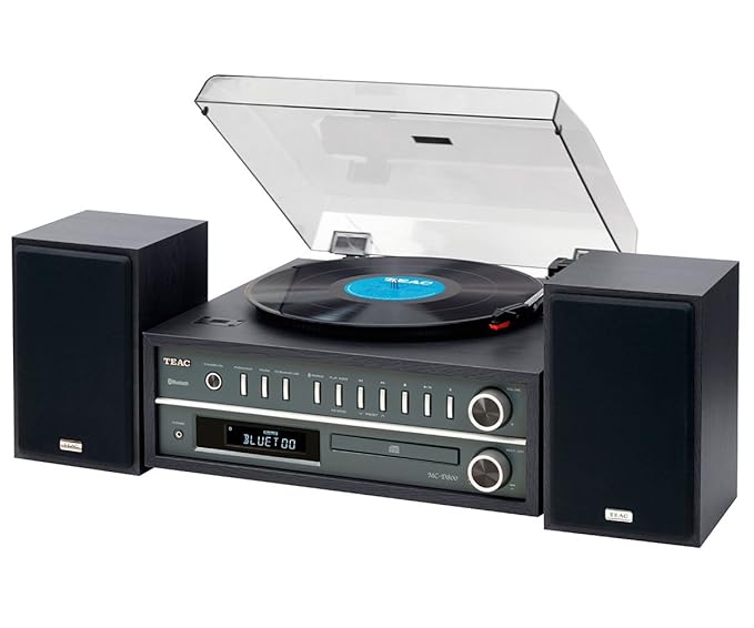 title=Teac MC-D800 Sistema Home Audio All-In-One con Giradischi, Nero