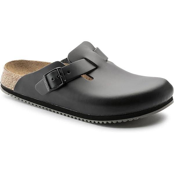 Amazon.com | Birkenstock Boston Leather Black Unisex Clogs
