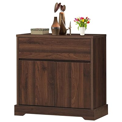 Giantex Buffet Sideboard with 1 Drawer and 2 Cabinets, Walnut