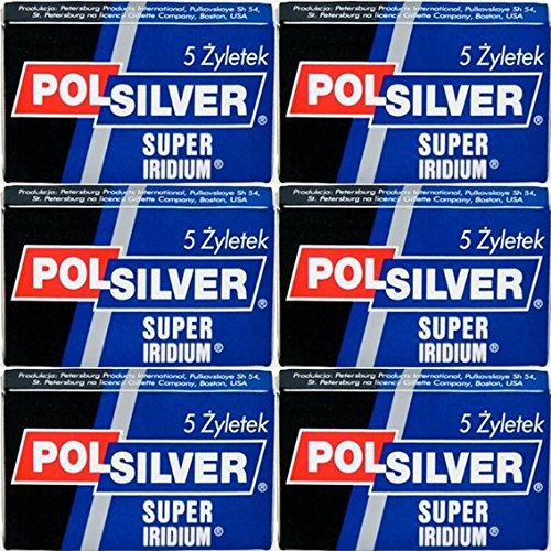 30 Polsilver Super Iridium Double Edge Razor Blades