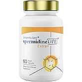 Longevity Labs+ spermidineLIFE Extra+ Natural Supplement, Non-Synthetic Plant-Based Wheat Germ Extract with High Spermidine & Zinc for Cell Renewal, Vegan, for Women & Men, 60 Capsules