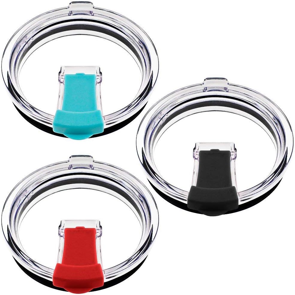 3pcs 30 oz Tumbler Replacement Lid, Spill Proof and Splash Resistant Lid & 4 Stainless Steel Drinking Straws for Fits Yeti rambler, Ozark, Cleaning Brush Included (30 oz): Kitchen & Dining