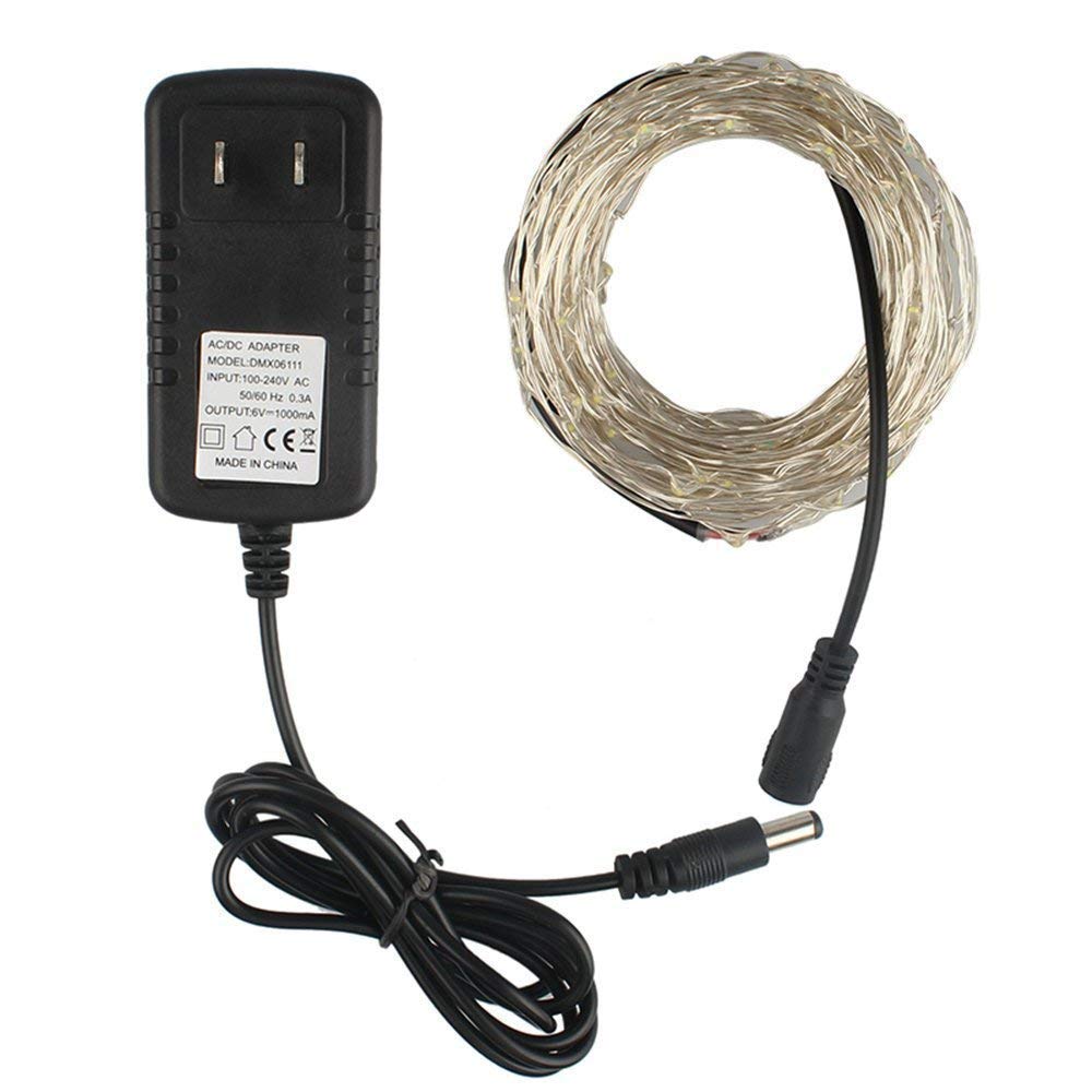 GALYGG LED Copper Wire String Lights,33ft 100 LEDs,Waterproof Decorative Light with Power Apdater,Fairy String Lights for Patio,Bedroom,Wedding,Party,Christmas Tree,Garden,Indoor and Outdoor - White