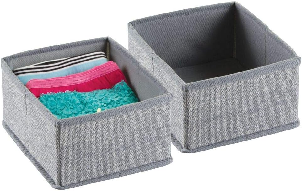 mDesign Fabric Storage Box for or Drawers Ideal Fabric