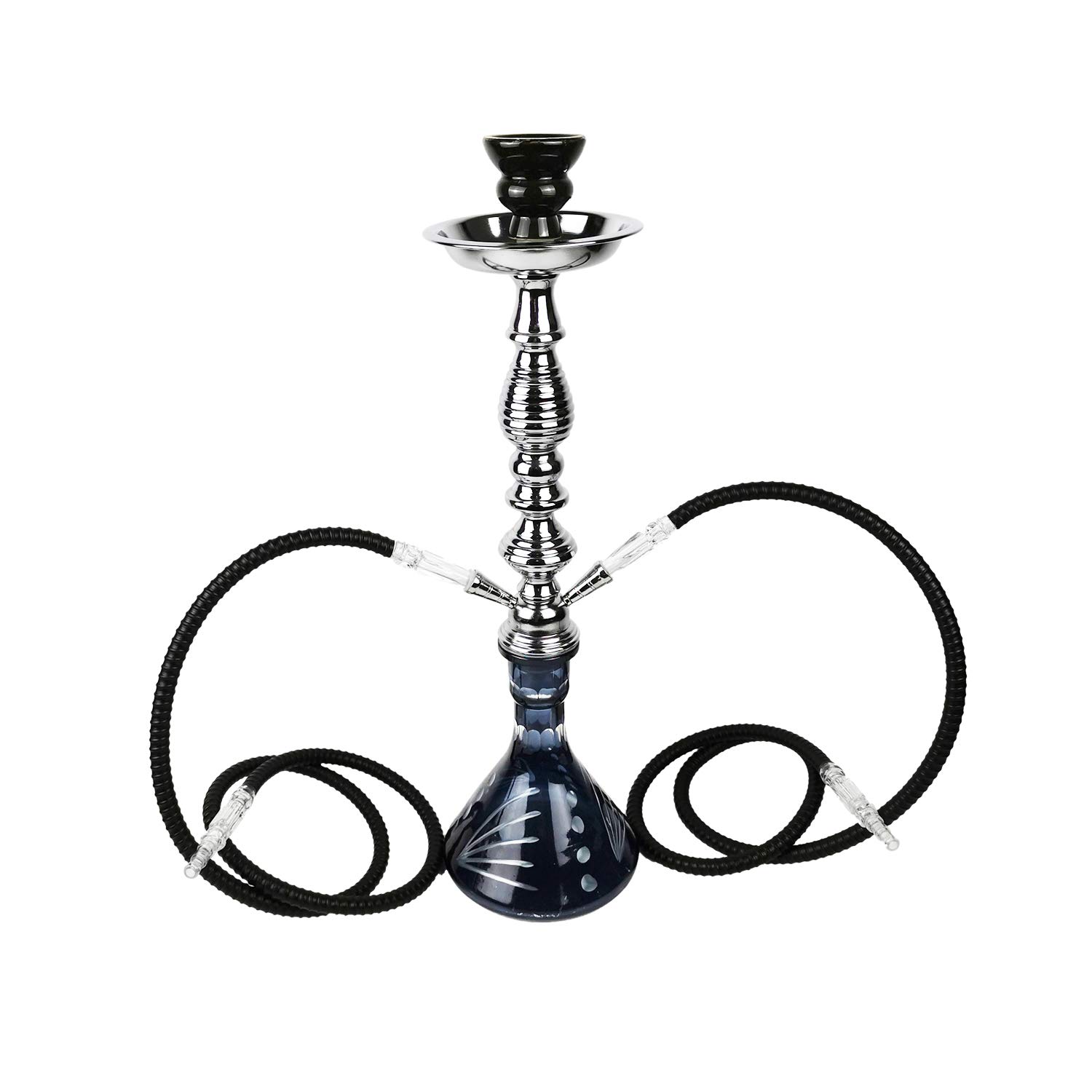 DXP 21" Shisha Hookah Narghile Pipe with 2 Hose, Party Smoking Set