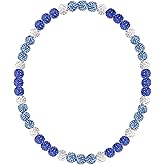 RIJXU Baseball Necklace 16in/19in/22in Baseball Bling Drip Necklaces Rhinestone Clay Beaded Chain Necklace for Men Cool Sports Jewelry for Players Lovers