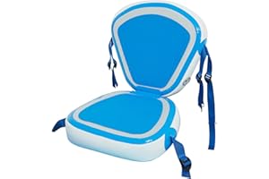 Huskfirm Kayak Seat, Universal Padded Board Seats Comfortable Inflatable Detachable - Adjustable SUP Seat for Kayaks,Rowboats,Fishing Boats,Fishing,Boat Rafting Light Blue