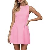 Wenrine Summer Dresses for Women 2026 Elegant Classy Sleeveless Boat Neck A Line Cocktail Party Club Mini Dress