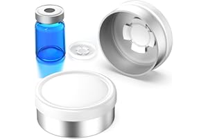 ZHANXUBIO 20mm Vials Caps Burr-Free Aluminum-Plastic Caps for Glass Vial, 100 Pcs (20mm, White)