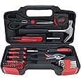 Hantinstom 39-Piece Household Tools Kit Essential Home Repair Set with Plastic Toolbox Ideal for College Students, Home Use & More