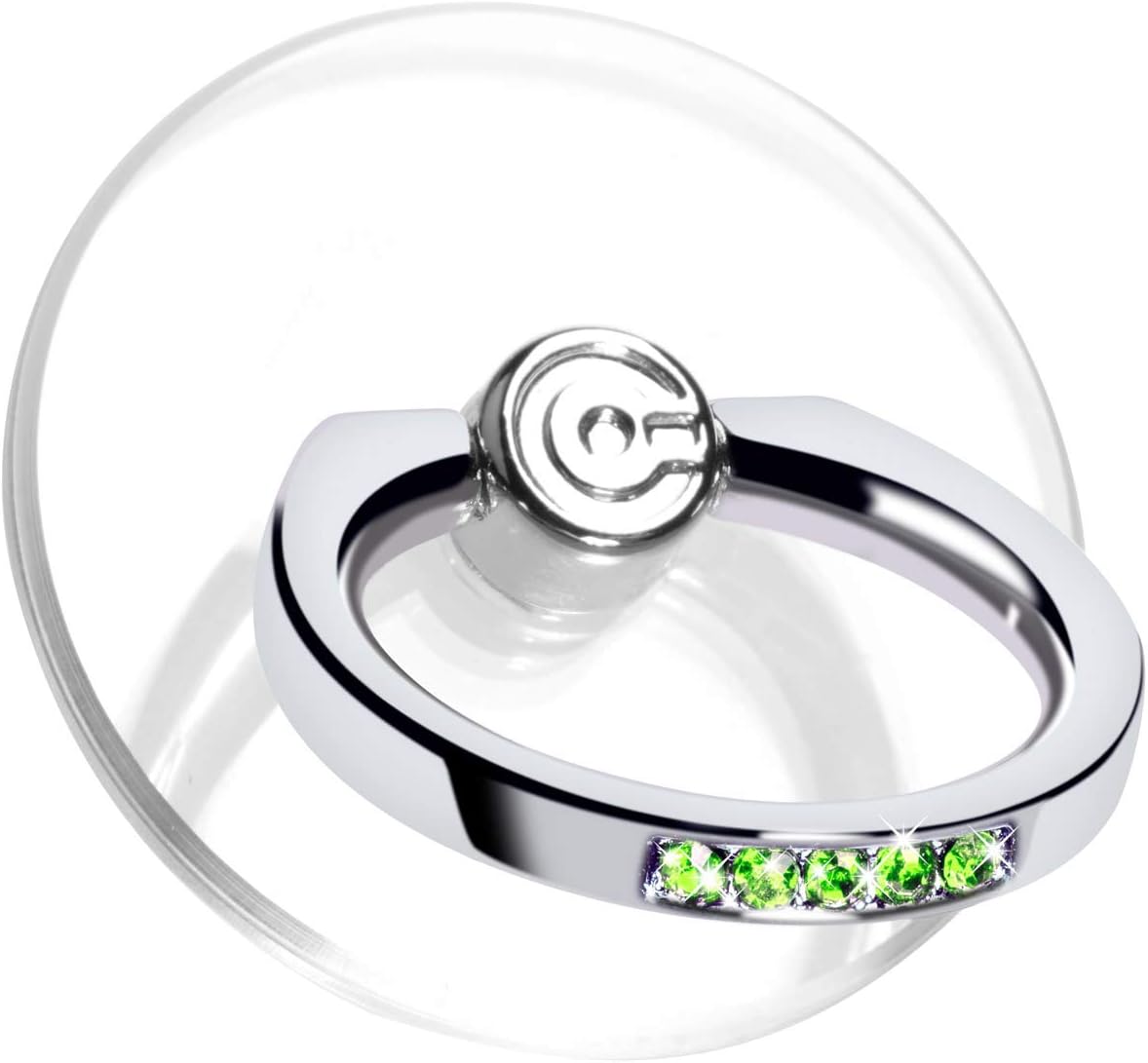 Transparent Phone Ring Stand Holder - EI Sonador Cell Phone Ring Holder Finger Grip 360 Degree Rotation (2 Olive Green Diamond)