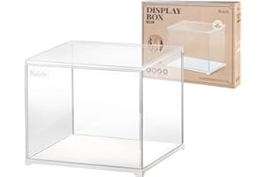 Rolife Dust Cover for Miniature House Building Sets, Stackable Acrylic Display Case with Door Dustproof Prevention (10.6x8.6x