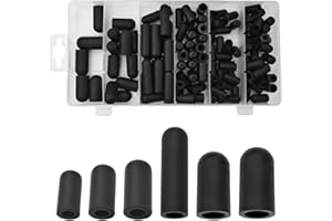 Mandark 105PCS Car Vacuum Caps Assortment, 6 Sizes Assorted Vacuum Plugs Hose End Cap Replacement Kit for Carburetor, Manifold, Automotive, 3/8" 5/16" 1/4" 7/32" 5/32" 3/16"