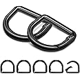 10Pcs 3/4" Small D Ring Carabiner Clips, Metal Tiny Keychain Spring D Rings Hook for Car Keyring, Backpack Strap, Paracord Keyrings, Dog Tag Clip, Purse Chain Hardware (Gun Black)