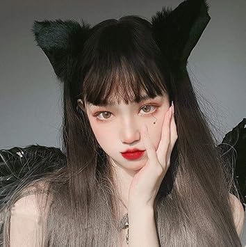 Amazon Co Jp 女性のかつら 髪の交換用のかつら 前髪のあるオンブルブラウンからグレーのかつら合成自然波ロングストレートヘアーウィッグかわいい女の子きちんとした前髪のかつら 25インチ 毎日のパーティー用 スポーツ アウトドア