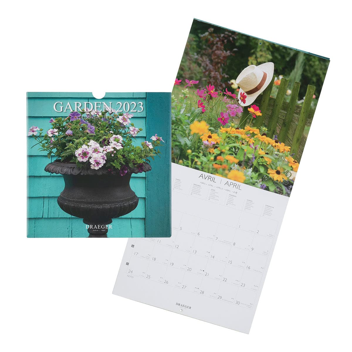 DRAEGER PARIS | Garden Wall Calendar 2023 to Hang 29 x 29 cm | 16 Months Sept-22 to Dec 23 | 7 Languages | Office Calendar, Monthly Home | Decoration, Organization | FSC® Certified Paper