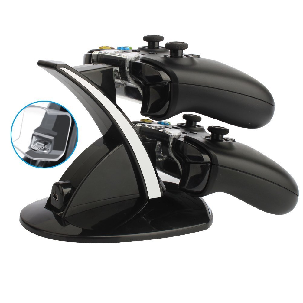 Xbox One / One S Charging Station, YCCTEAM® LED USB Dual Game Controller Charger Docking Station Charger for Xbox One, Xbox One S, Black