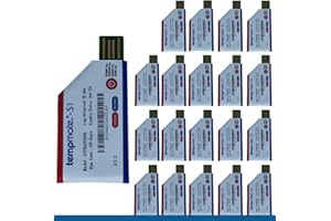 (Pack of 20) Single Use Temperature Data Logger (Range: -22°F to 158°F) Thermal Mapping | Area Mapping | high Accuracy Temper