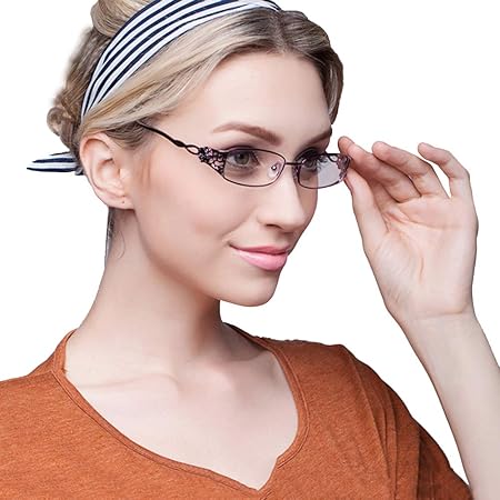 Amazon Klesia レディース 老眼鏡 シニアグラス ブルーライトカット おしゃれ 超軽量 非球面レンズ 2 0 高貴紫 Klesia 老眼鏡