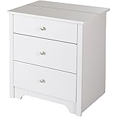 South Shore Vito Nightstand with 2 Drawers and Charging Station, Pure White