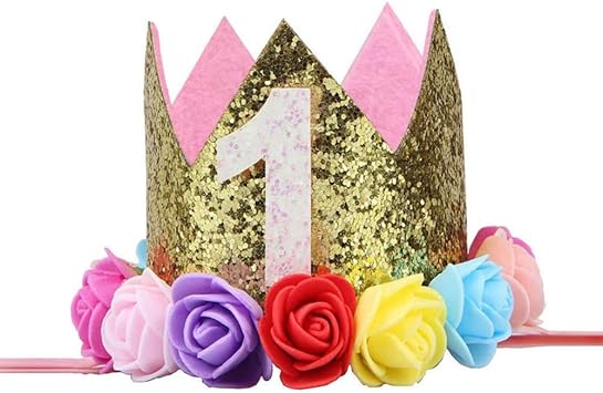 Angmile Bebe Anniversaire Fete Couronne 1 2 3 Ans Anniversaire Couronne Imperiale Pour Bebe Garcon Bebe Fille Fleur Decoration Chapeau Avec Bandeau Elastique Bebe Tia Bonnets Casquettes Et Bobs Bebe