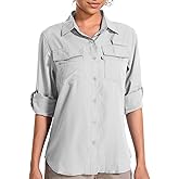 Women's UPF 50 UV Sun Protection Long Sleeve Safari Shirts Quick Dry Hiking Travel Fishing Outdoor Cool Shirts