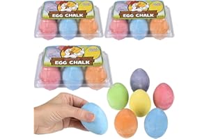 CHOCHKEES Easter Sidewalk Chalk Eggs for Kids, Easter Basket Stuffers Gifts Fillers, Perfect For Easter Egg Hunt, Party Favors (18-Pack)