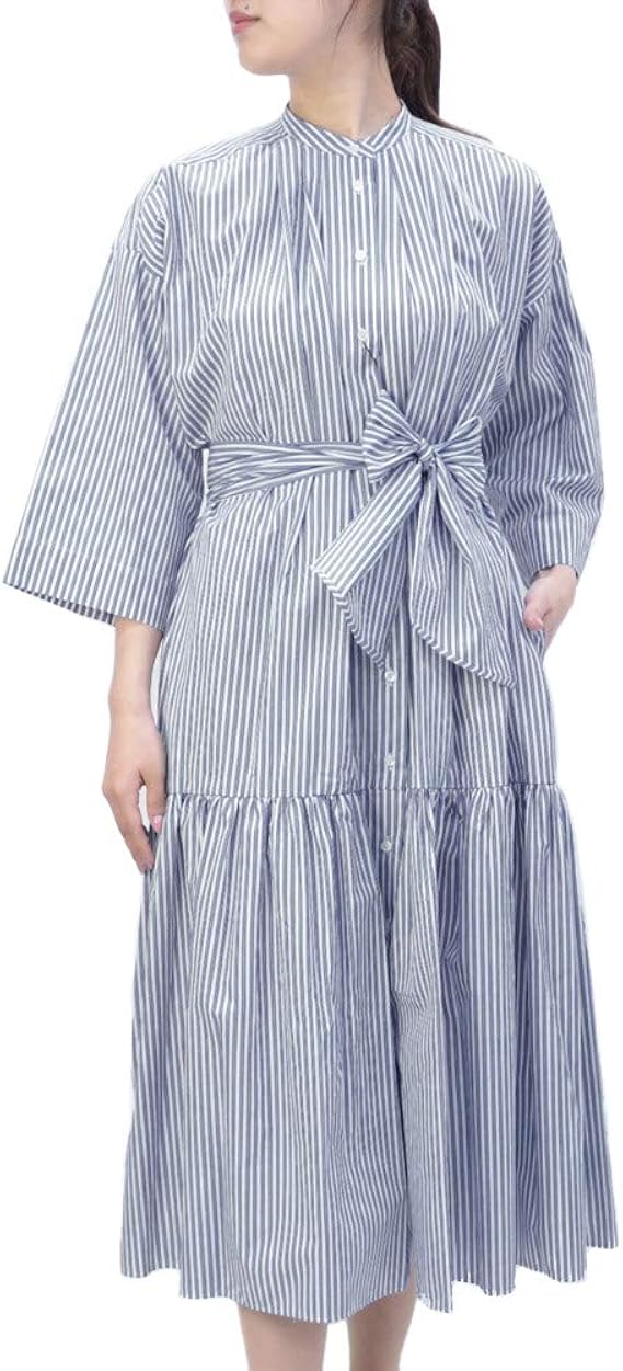 Amazon Co Jp マックスマーラ ウィークエンド Maxmara Weekend 七分袖 ワンピース ストライプ ブルー Nerina Bl 038 ss ブルー 42サイズ 並行輸入品 服 ファッション小物
