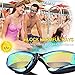 Swim Goggles, Pack of 2, Swimming Goggles for Adult Men Women Youth Kids Child, Triathlon Equipment, with Mirrored & Clear Anti-Fog, Waterproof, UV 400 Protection Lenses, Made by COOLOO