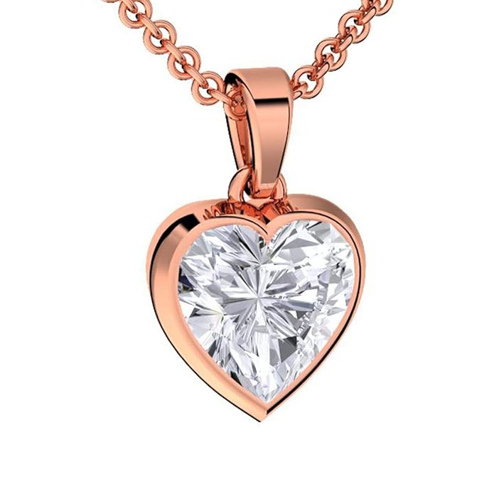 Herzkette Rotgold Kette Zirkonia Stein Damen **Silber 925 hochwertig vergoldet** +GRATIS Etui mit Gravur Echt Herzanhänger He