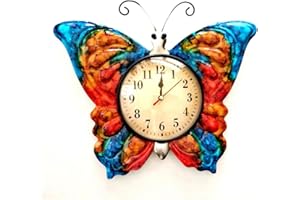 TXYS Wall Clock for Home Butterfly Decor Art Decorations ，Butterfly Outdoor Clock for Wall Sculptures Great for Office,Bedroom