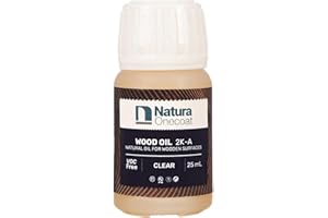 Natura Onecoat Wood Stain Oil - Sample - 25 ml, Clear – Natural Wood Finish for Interior Furniture & Floor - Linseed Wood Oil - Environmentally Friendly - Hard Wax Oil for Color Sampling - VOC-Free