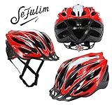 Sefulim Specialized Cycle Helmet Adult Racing Bike Cycling Helmets by Adjustable Size for Girls Boys Spectacle-wearers Matte Red (Large)