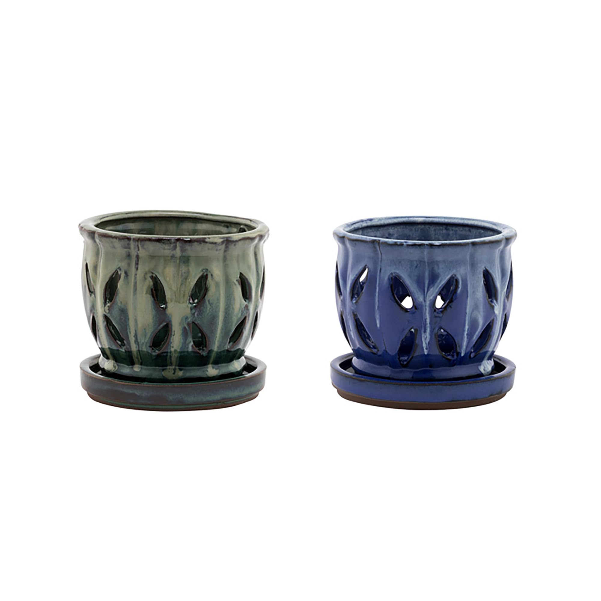 Photo 1 of Napco Imports Small Orchid Pot, 2 Assorted