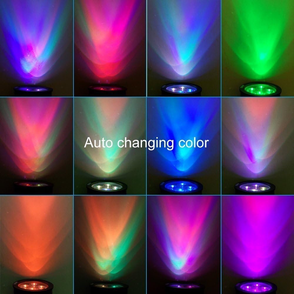 Perfectwo Solar Spotlights, 2-in-1 Colored Adjustable 4 LED Wall/Landscape Solar Lights with Automatic On/Off Sensor, 2 Pack : Garden & Outdoor