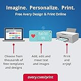 Avery Printable Waterproof Round Labels with Sure Feed, 2.5" Diameter, White, 72 Customizable Labels (22856)