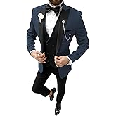 TUXBURNTXZ Mens Suits Slim Fit Suits for Men 3 Piece Tuxedo Wedding Prom Suit Formal Business Fashion