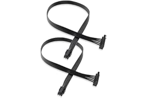 ELFJMZP ATX mini 6PIN to SATA 15 PIN Adapter Extension Cable for Mechanical HDDs, SSDs, DVD/CD-ROMs (16.0 in./40.6 cm)(Pack o