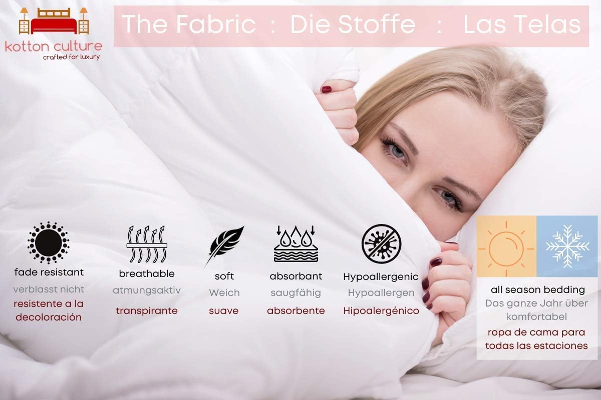 Kotton Culture Set Of 2 Pillowcases Egyptian Cotton, 600 Thread Count Envelope Closure Pillow covers King Size 50 X 90 cm - Image 4