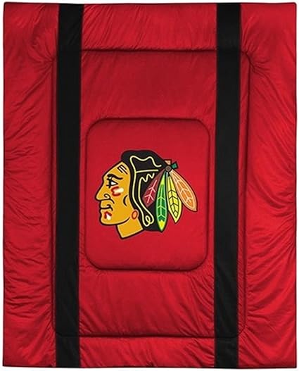 Amazon Com Nhl Chicago Blackhawks Twin Comforter Hockey Bedding