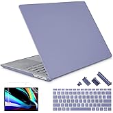 May Chen Case for 13.5" Microsoft Surface Laptop 3/4/5 with Alcantara Palm Rest Model 1867 1958 1950 (2019 2021 2022), Plastic Hard Shell Case with Keyboard Cover + Screen Protector, Lavender Gray