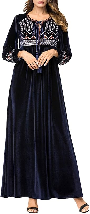 casual velvet maxi dress