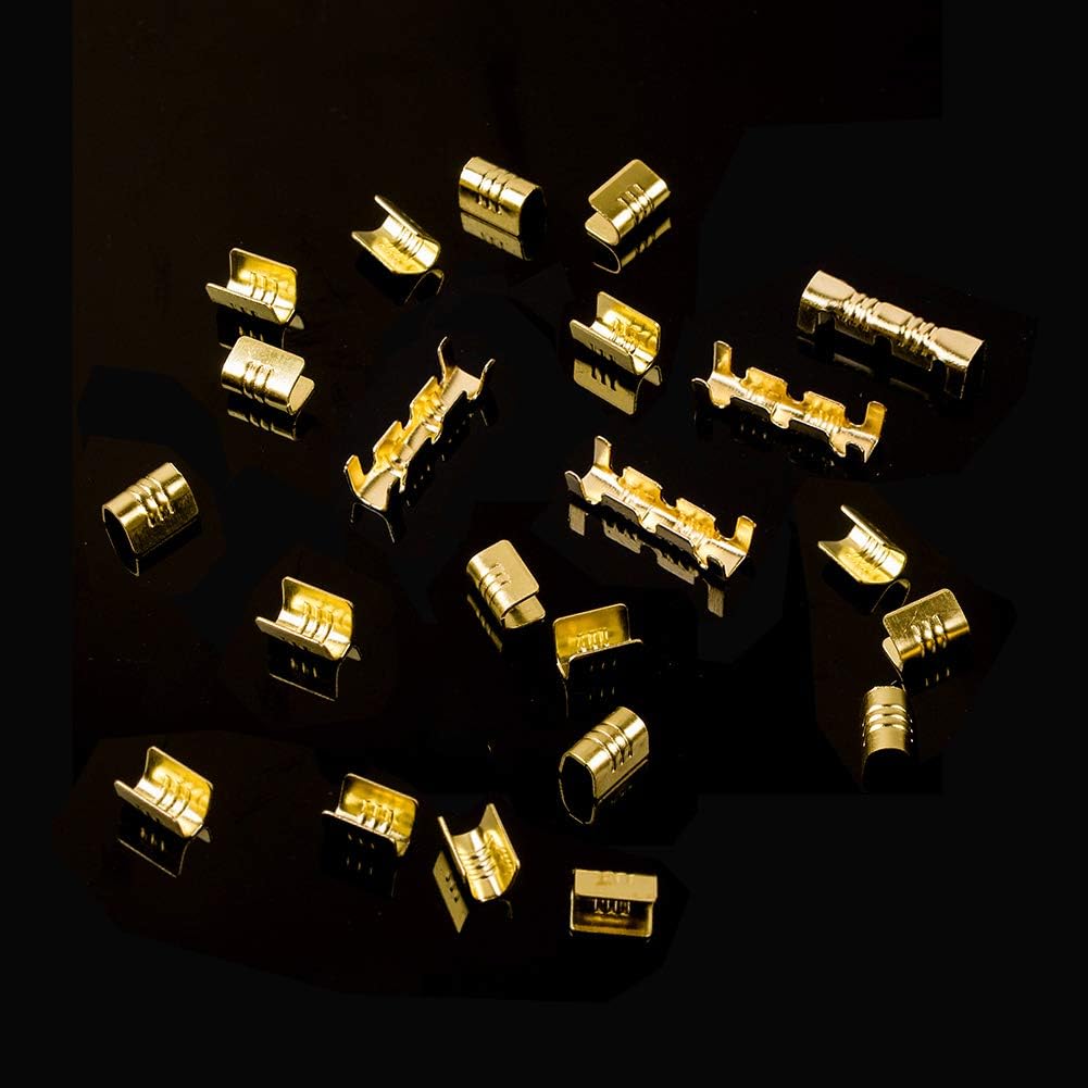 KeeYees 500 Pcs U Shape Copper Ring Terminals Crimp Kit - Non-Insulated Assortment Cable Wire Spade Electric Butt Connector Kit: Car Electronics