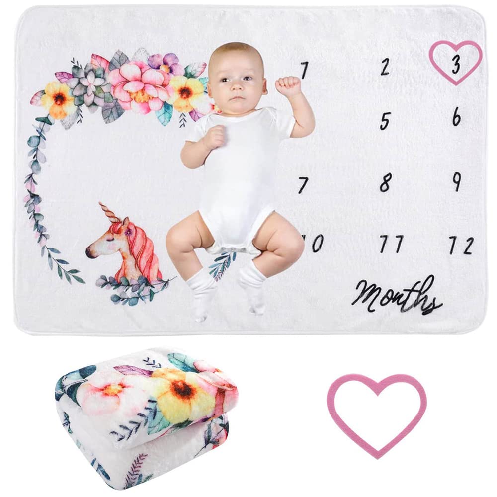Baby Monthly Step Blanket Baby Boy or Girl Baby Photo Blanket Monthly Baby Shower Baby Newborn Baby Blanket Soft Comfortable 100 x 75 cm
