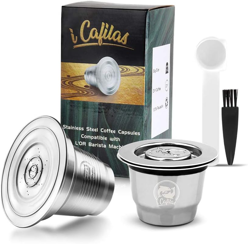 i Cafilas Cápsulas Recargable Reutilizables Acero Inoxidable Compatible con  Philips L'OR capsula recargable para nespresso，cafeteras y Cepillo,con  Cuchara de café Cepillo Café y té Filtros y repuestos para cafeteras  futakuchi-hakata.com